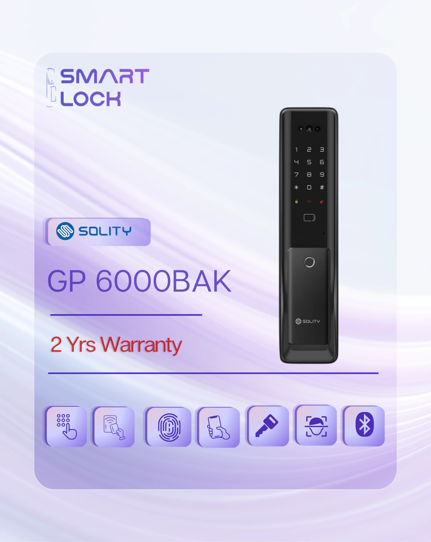 Solity GP 6000BAK Face Recognition Smart Door Lock