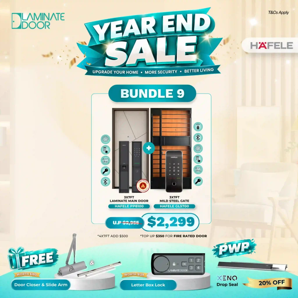 Laminate Main Door, Gate & hafele Digital Lock Bundles (1)